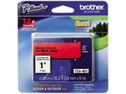 Brother TZE451 TZe Standard Adhesive Laminated Labeling Tape 1w Black on Red