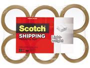 Scotch 3350T 6 Lightweight Shipping Packaging Tape 1.88 x 54.6 yds Tan 6 Pack