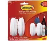 Command 17081 2VP Adhesive Hook Value Pack Small Medium Holds 3 lb White 4 Pack