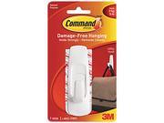 Command 17003 Removable Adhesive Utility Hook 5 lb Capacity Plastic White