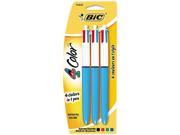 BIC MMP31 4 Color Ballpoint Retractable Pen Assorted Ink Medium 3 per Pack