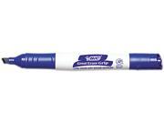 BIC GDEM11 BE Great Erase Grip XL Dry Erase Markers Chisel Tip Blue Dozen