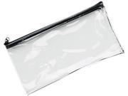 MMF Industries 234041720 Leatherette Zippered Wallet Leather Like Vinyl 11w x 6h Clear