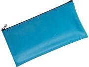 MMF Industries 2340416W38 Leatherette Zippered Wallet Leather Like Vinyl 11w x 6h Marine Blue