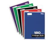 Tops 65071 Wirebound 5 Subject Notebook College Rule 10 1 2 x 8 White 200 Sheets Pad