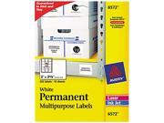 Avery 6572 Permanent ID Laser Labels 2 x 2 5 8 White 225 Pack