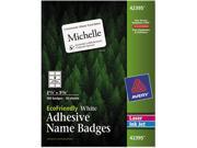 Avery 42395 EcoFriendly Name Badge Labels 2 1 3 x 3 3 8 White 160 Box