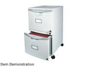 Storex 61301B01C 2 Drawer Mobile Filing Cabinet 14 3 4w x 18 1 4d x 26h Light Gray
