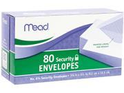 Mead 75212 Security Envelope 3 5 8 × 6 1 2 20 lb White 80 Box