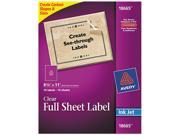 Avery 18665 Easy Peel Mailing Labels for Inkjet Printers 8 1 2 x 11 Clear 10 Pack