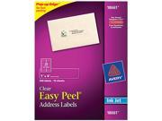 Avery 18661 Easy Peel Mailing Labels for Inkjet Printers 1 x 4 Clear 200 Pack