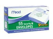 Mead 75030 Press it Seal it Security Envelope 3 5 8 Ã— 6 1 2 20 lb White 55 Box