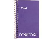 Mead 45534 Memo Book College Ruled 5 x 3 Wirebound 60 Sheets Assorted