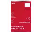 Mead 43082 Spell Write Steno Book Gregg Rule 6 x 9 White 80 Sheets Pad