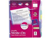 Avery 16177 Translucent Multicolor Write On Dividers with Pocket 8 Tab Letter 1 Set
