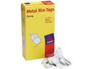 Metal Rim Tags Metal Paper 1 1 4 dia White 500 Box