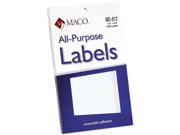 Maco MS 812 Multipurpose Self Adhesive Removable Labels 1 2 x 3 4 White 1000 Pack