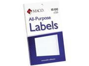 Maco MS 8048 Multipurpose Self Adhesive Removable Labels 3 x 5 White 40 Pack