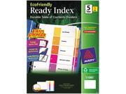 Ready Index Customizable Table of Contents Asst Dividers 5 Tab Ltr 3 Sets