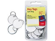 Metal Rim Key Tags Card Stock Metal 1 1 4 dia White 50 Pack