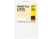 Avery 05412 Removable Multi Use Labels 5 16 x 1 2 White 1000 Pack