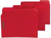 Smead 14936 Colored Pressboard Fastener Folders Letter 1 3 Cut Bright Red 25 Box