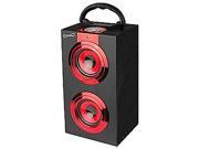 SUPERSONIC SC 1321RED Portable Speaker W rechargeable Battery W USB SD AUX FM Radio