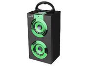 SUPERSONIC SC 1321GREEN Portable Speaker W Rechargeable Battery W USB SD AUX FM Radio