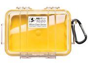 Pelican Micro Case with Clear Lid and Carabineer Yellow 1020 027 100