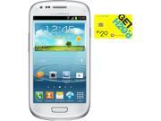 Samsung Galaxy S3 Mini I8200 White 8GB Value Edition Phone + H2O $30 SIM Card