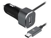 Press Play PPUSBC1CA BLK GRY Black Gray Single Port Fixed Cable USB C Car Charger