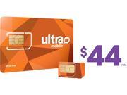 Ultra Mobile Triple Punch Orange Mini Micro Nano SIM Card 44 1 month of service included