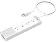 SHARKK WP SKPS42US 4 Outlet Power Strip FireProof Surge Protector 4 USB Charge Ports