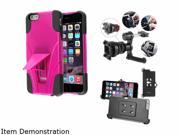 Insten 2 Tone Black Skin Hot Pink Hard Hybrid Case Stand For Apple iPhone 6 Plus 5.5 2055651