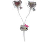 Sakar Hello Kitty Heart Bling Earbud Hk-12309-sil-wal