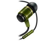 GOgroove AudiOHM RNF Green 3.5mm Earbud Headphones with Handsfree Microphone Replaceable In Ear Gels and Army Green Finish GGAORNF100GNEW