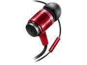 Rugged AudiOHM RNF Red Ergonomic Earbud Headphones with Lifetime Warranty by GOgroove feat. Handsfree Mic and Military Grade Materials for Body Armor Works Wi
