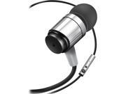 GOgroove Rugged AudiOHM RNF Silver Ergonomic Earbud Headphones with Lifetime Warranty Handsfree Mic and Military Grade Materials Works With Apple Samsung