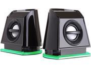 GOgroove BassPULSE 2MX USB Computer Speakers with Green LED Lights Dual Drivers Passive Subwoofer Works with PC Apple MAC Dell HP CybertronPC Desktop