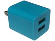 Xfactor TWALLXF2ADUALBL Blue Power Cube 2.1 Amp 1 Amp Dual USB Ports