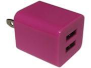 Xfactor TWALLXF2ADUALHP Hot Pink Power Cube 2.1 Amp 1 Amp Dual USB Ports