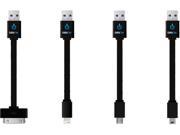 ChargeHub USB4PK ING 001 Black CableLinx Value Pack USB Charge Sync* Cables