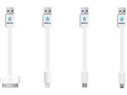 ChargeHub USB4PK ING 002 White CableLinx Value Pack USB Charge Sync* Cables