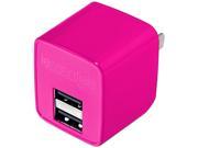 DigiPower iEssentials 2.4amp Dual USB Wall Charger Pink
