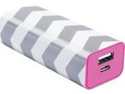 The Macbeth Collection Rugby Chevron Silver 2200 Mah Power Bank Mb-pb222-rcs
