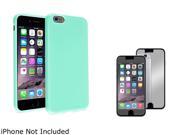 Insten Mint Green Jelly TPU Case Cover Mirror Screen Protector for Apple iPhone 6 Plus 5.5 inch
