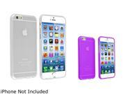 Insten 2 packs of TPU Case Cover for Apple iPhone 6 4.7 inch Clear Clear Purple