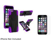 Insten Black Purple T Stand Case Cover Anti Glare Screen Protector for Apple iPhone 6 Plus 5.5 inch
