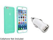 Insten Clear Neon Green TPU Case Cover White Car Charger Adapter for Apple iPhone 6 4.7 inch 1935485