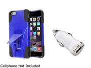 UPC 889231553932 product image for Insten Black / Blue With Stand Hybrid Case Cover + White Car Charger Adapter for | upcitemdb.com